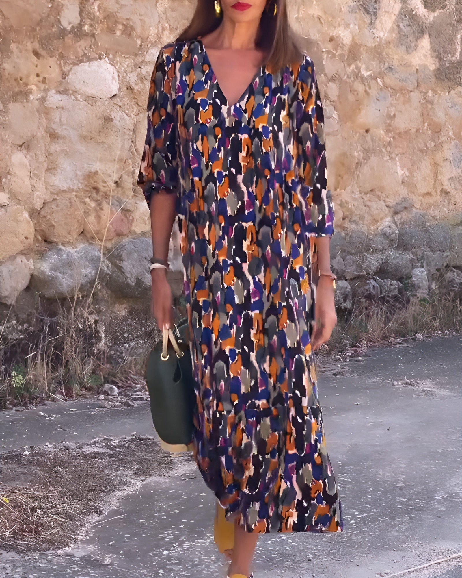 Nathalie | V-kaula-aukkoinen retrokuosiset mekko
