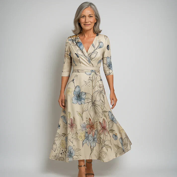 Lucie | Elegantti Kukallinen Mekko Vaatimuksella