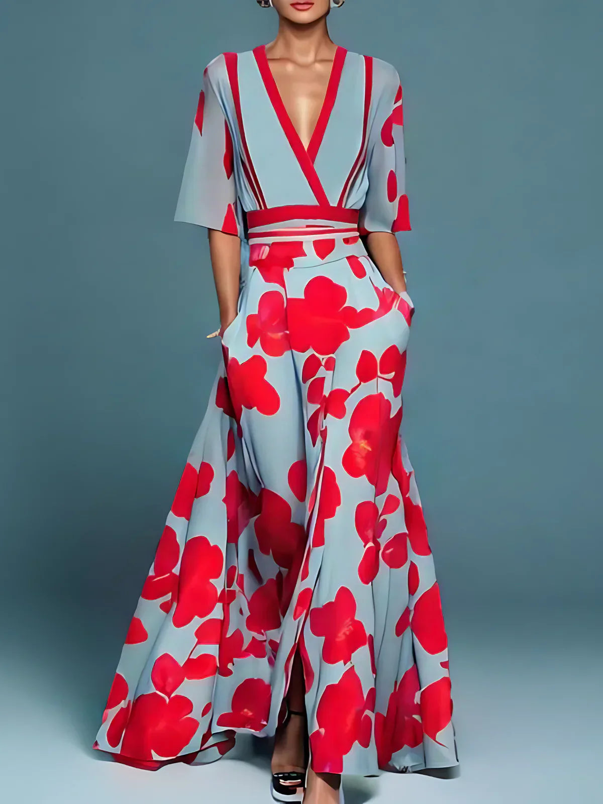 Laure | Kukallinen Elegantti Portefeuille Mekko