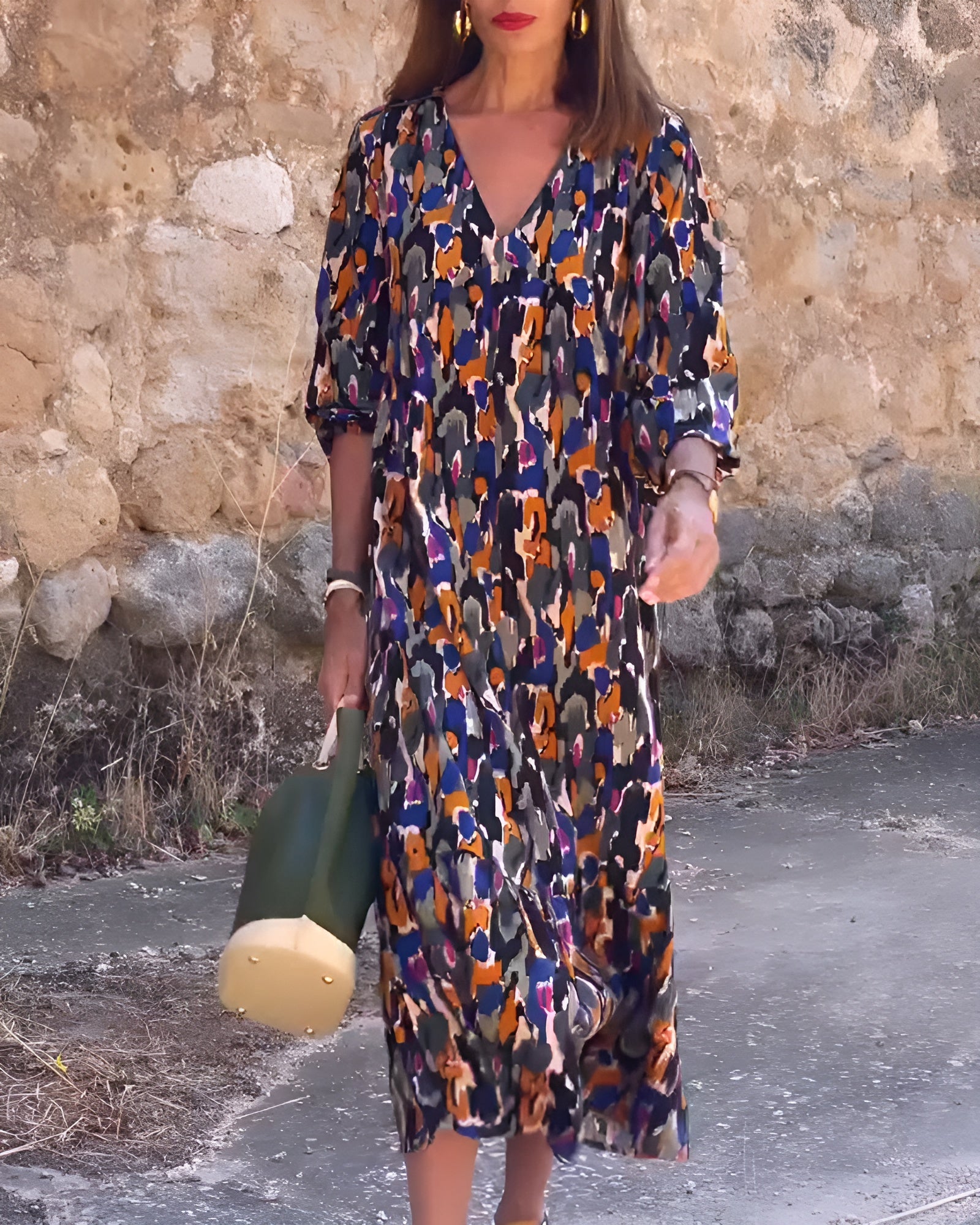 Nathalie | V-kaula-aukkoinen retrokuosiset mekko