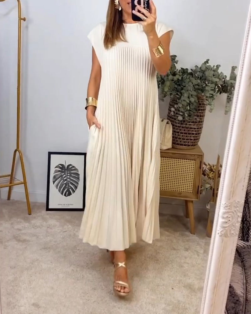 Amelia | Pliseerattu ilman hihoja mekko